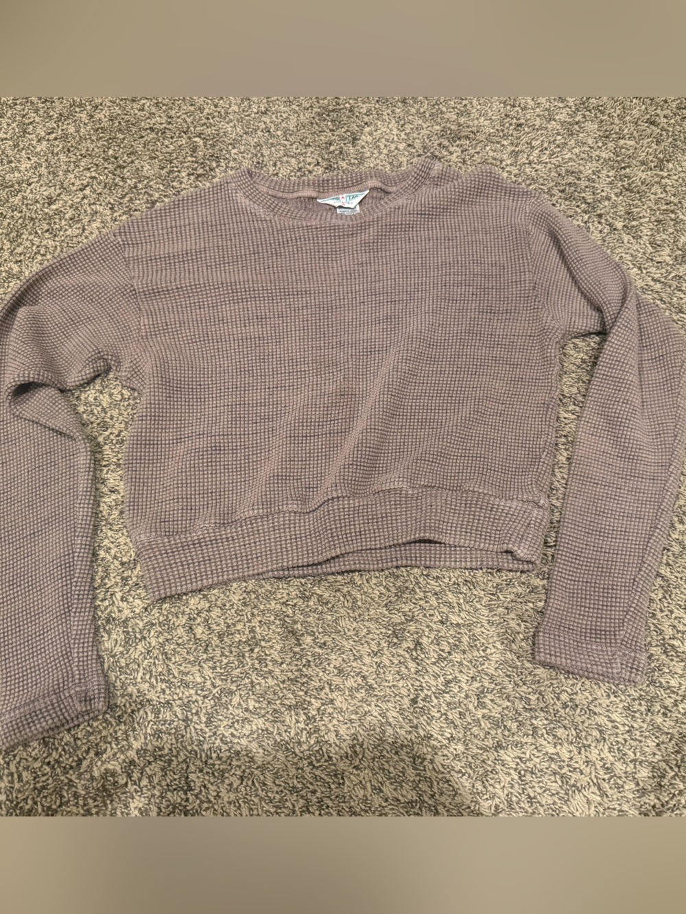 Hard Tail Mauve Crewneck Waffle Knit Sweater